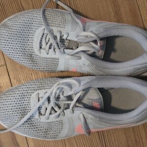 Nike Gray and Pink Sneakers Lightweight Mesh Design